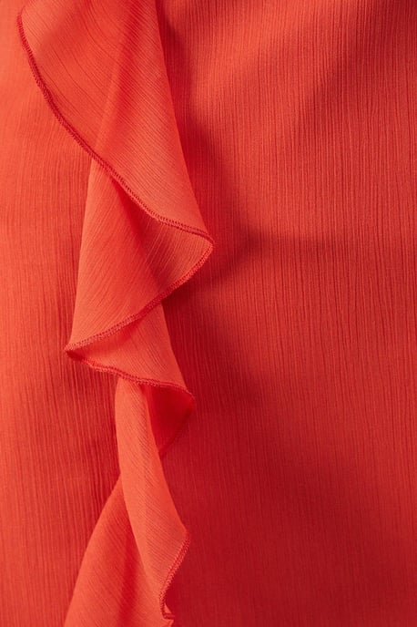 Chiffon Ruffle Detail Tie Sleeve Mini Dress - Image 5