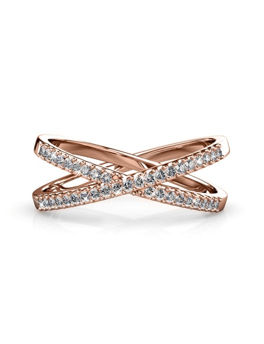 X Ring - Rose Gold und Kristall - Image 1