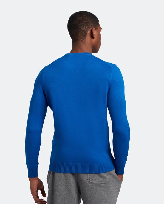 Lyle & Scott Baumwolle-Merino-Pullover mit Rundhalsausschnitt in Blau - Image 3