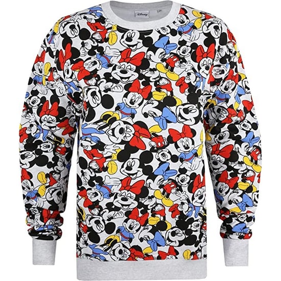 Disney Womens/Ladies Fun Time Mickey & Minnie Mouse Sweatshirt (Light Grey)