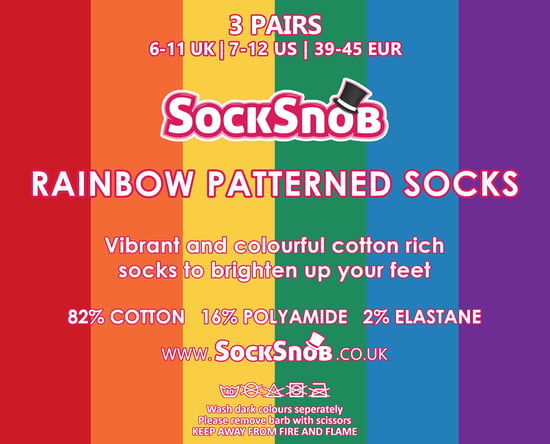 3 Paar Herren Damen hell gemusterte gestreifte Baumwolle Regenbogen Socken - Image 2