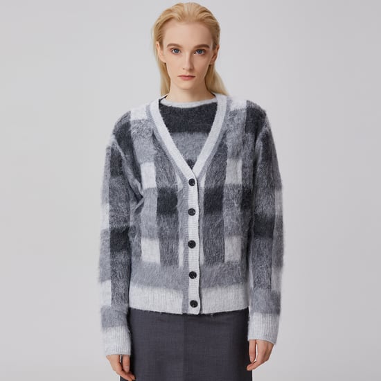 Strickjacke mit Karomuster - Image 1