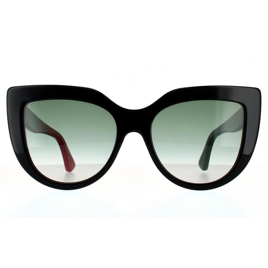 Gucci Cat Eye Womens Black With Red and Green Green Gradient  Sunglasses