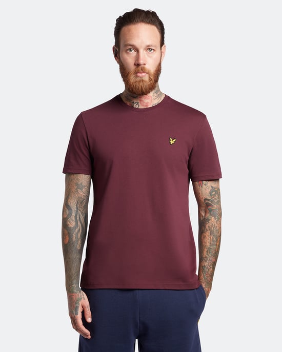 Einfarbiges T-Shirt von Lyle & Scott in Burgunderrot - Image 3