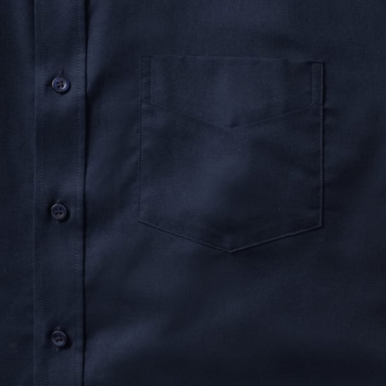 Russell Collection Herren-Langarmhemd aus pflegeleichtem Oxford (Bright Navy) - Image 3
