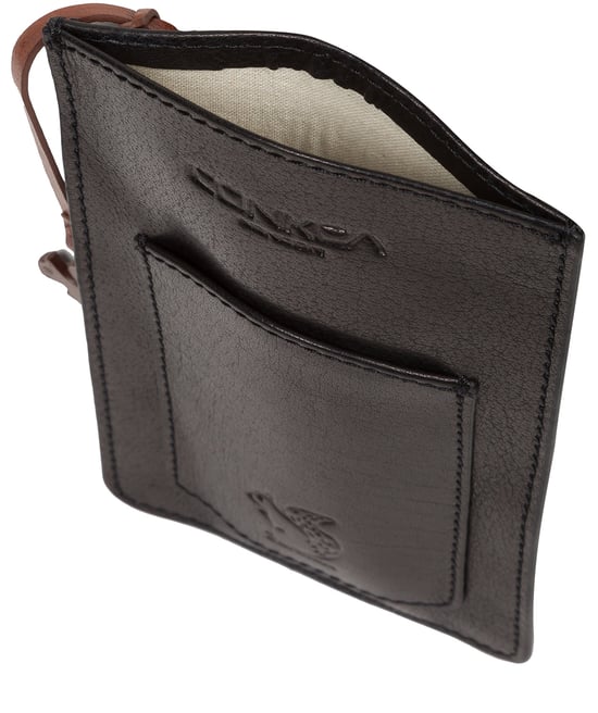 'Siren' Black Leather Cross Body Phone Bag