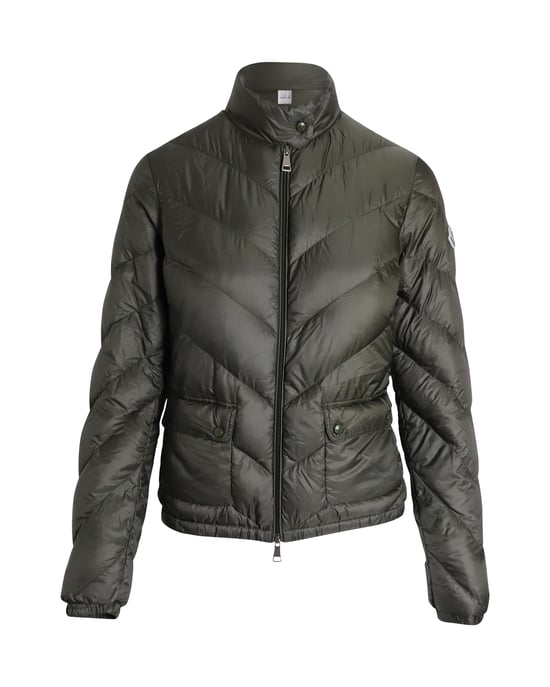 Moncler Stepp-Pufferjacke in Oliv-Polyamid - Image 1