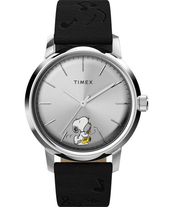 Timex X Peanuts Marlin Saxophonist Herren Schwarz Uhr TW2W68800 - Image 1