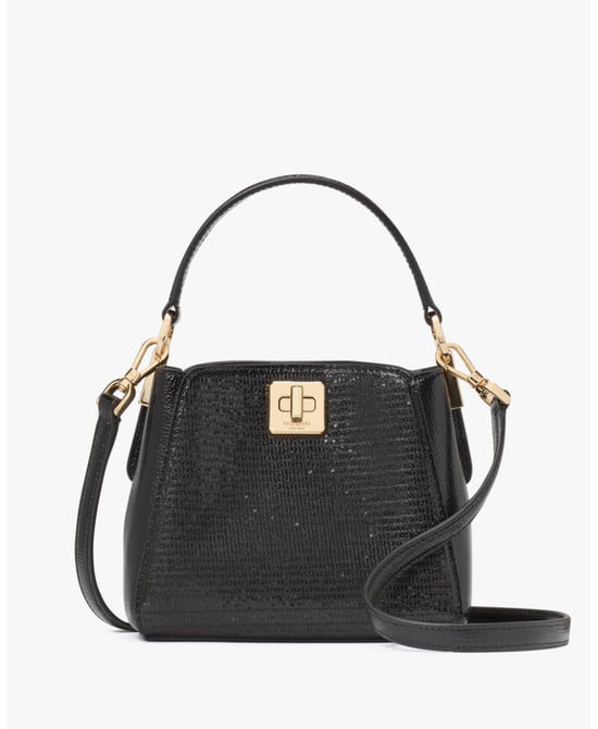 Phoebe Glitter Fabric Mixed Materials Mini Top Handle Crossbody