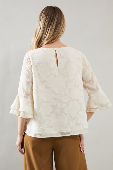 Jacquard Frill Sleeve Top