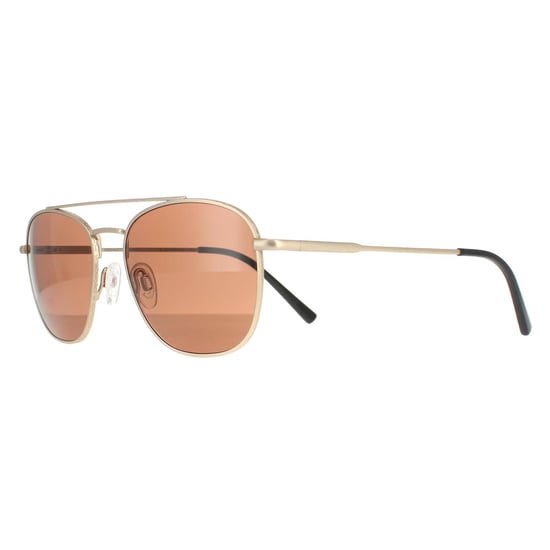 Serengeti Aviator Unisex Matte Light Gold Polarized Drivers Brown Carroll