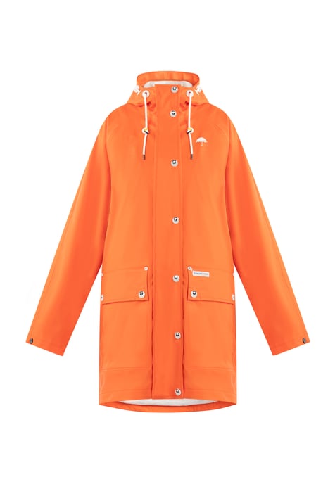 Schmuddelwedda Übergroßer Regenmantel Damen ORANGEROT-280 - Image 1