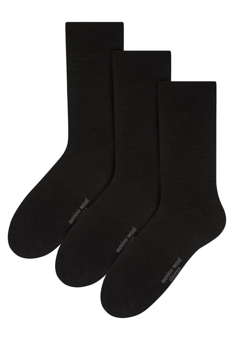 Steven - 3 Paare Multipack Herren Original Merinowolle Socken - Schwarz - Image 1
