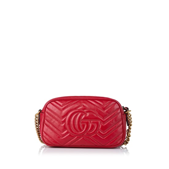 Vintage Gucci GG Marmont Matelasse Crossbody Bag Red