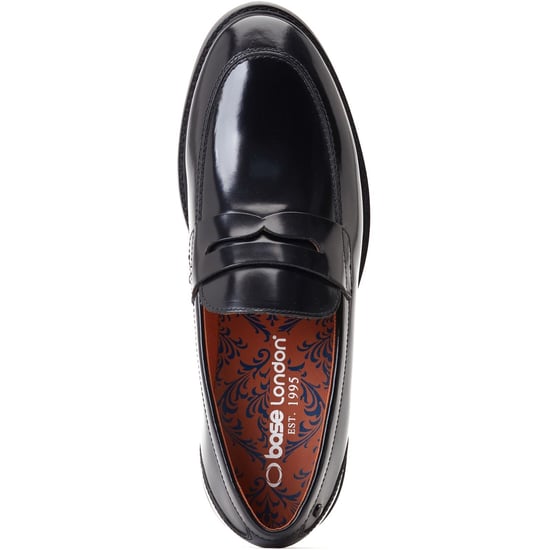 Base London Sid Leder Herren schwarze Mokassins - Image 4