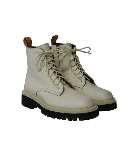 Proenza Schouler Lug-Sohle Kampfstiefel aus weißem Kalbsleder - Image 3