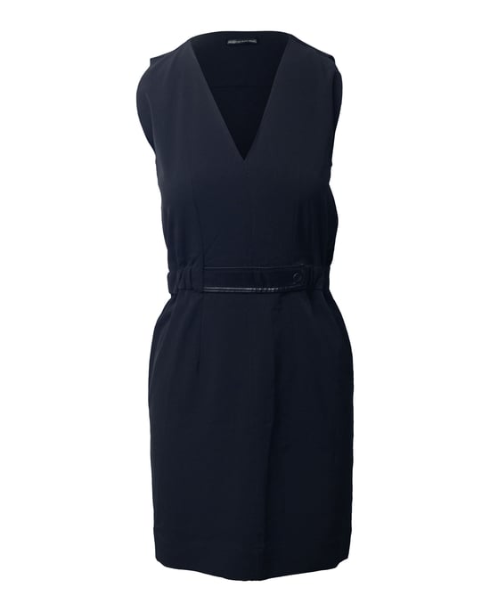 Balenciaga V-Ausschnitt Sheath-Kleid aus schwarzem Triacetat - Image 1