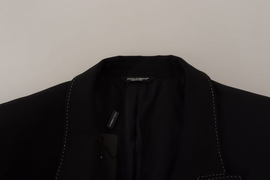 Dolce & Gabbana Schwarzer Doppelreihiger Mantel Blazer Herrenjacke - Image 5