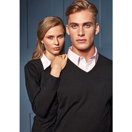 Premier Mens Essential Acryl Pullover mit V-Ausschnitt (Schwarz) - Image 5