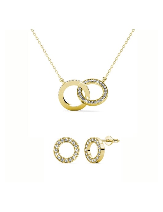 Boucles d'oreilles Ophir - Doré et Cristal - Image 1