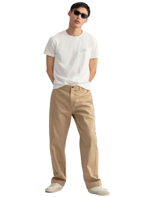 Gant | Herren T-Shirt mit Rundhalsausschnitt Kontrast Logo - Weiß - Image 4