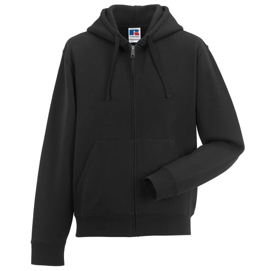 Russell Mens Authentic Full Zip Hooded Sweatshirt / Hoodie (Schwarz) - Image 2