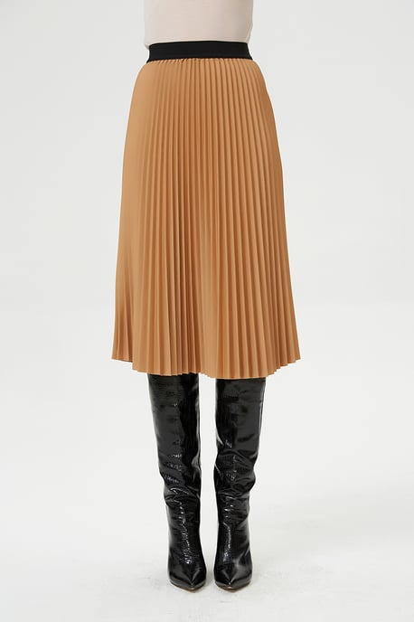 Faltenrock und kontrastierende elastische Taille - Image 1