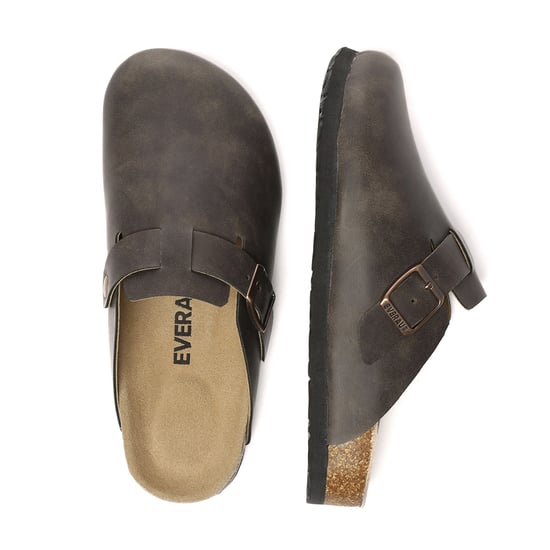 EVER AU Herren Hardhead Leder Komfort Clog Sandalen - Braunes geöltes Leder - Image 2