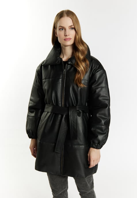 Dreimaster Lederjacke Damen schwarz - Image 3