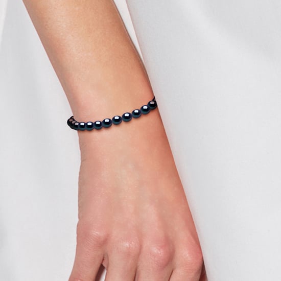 DIADEMA - Bracelet - Real Freshwater Pearls - Black - White Gold