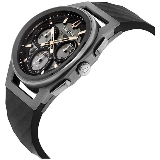 Bulova Curv Herren schwarze Uhr 98A162 - Image 3