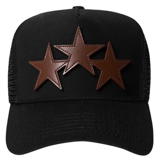 Amiri Three Star Black Trucker Hat