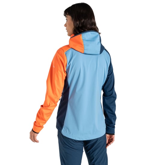Dare 2B Womens/Ladies Lexan Colour Block Soft Shell Jacket (Niagara Blue/Satsuma)