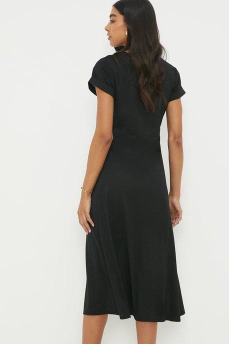 Tie Detail Short Sleeve Midi Dress - Image 3