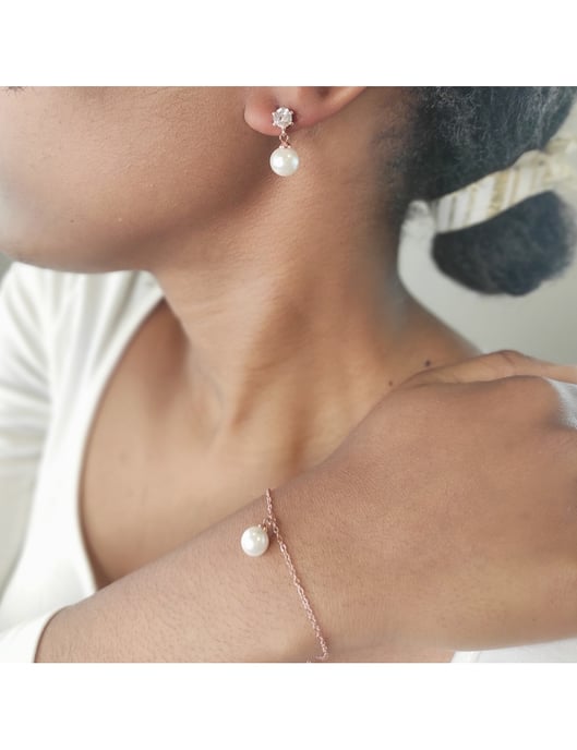 Pauline Kristall Perlen Set - Rose Gold und Kristall - Image 2
