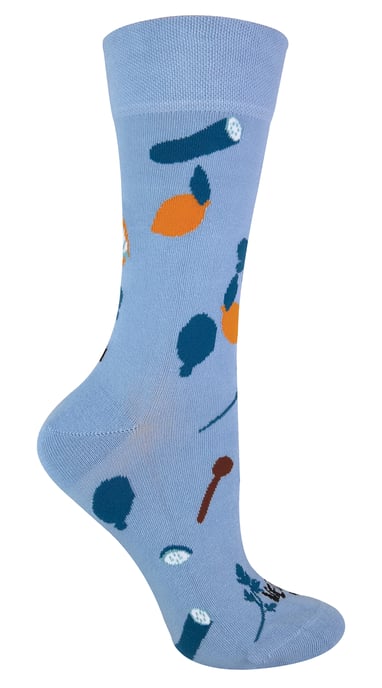 TALKIE SOCKS - Herren & Damen Neuheit Baumwolle Blau Vegetable Vegan Socken - Image 1