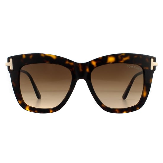 Tom Ford Square Womens Dark Havana Brown Gradient Sonnenbrille - Image 1