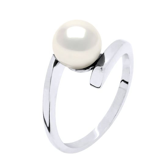 DIADEMA - Ring CROSS Real Freshwater Pearls - White