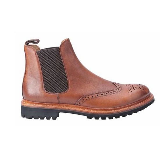 Cotswold Mens Siddington Commando Elastic Leather Dress Boot (Braun) - Image 3