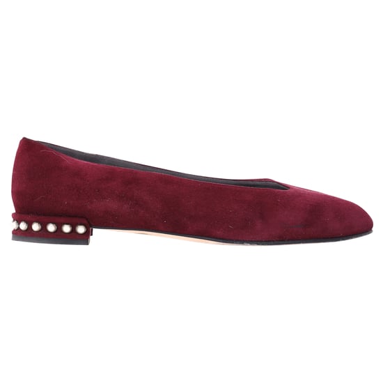 Stuart Weitzman mit Birnen verzierten Ballerinas aus rotem Wildleder - Image 1