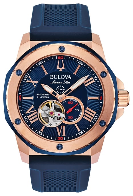 Bulova Marine Star Blau Herren Armbanduhr 98A227 - Image 1