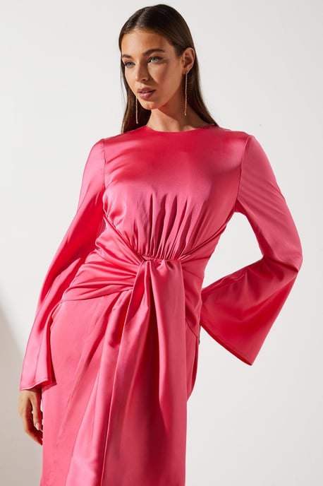 Satin Tie Waist Gown