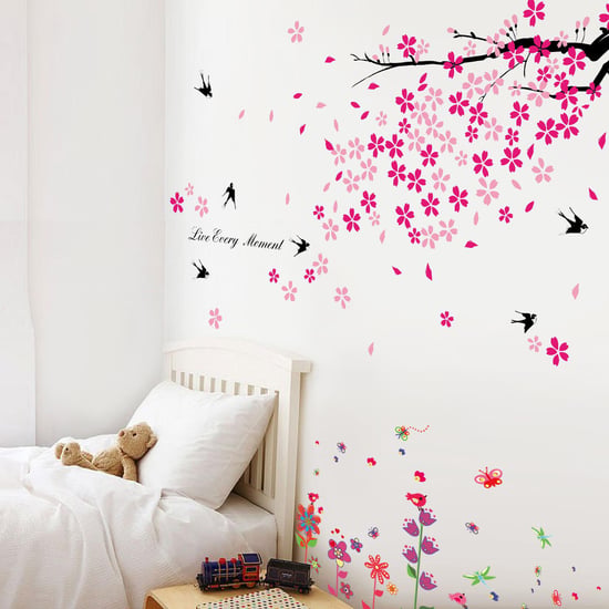 Walplus Coloufrful Flower Swallow Wall Stickers, Self Adhesive, DIY, Decoration, Kids Room, Nursery, Children's room, Boy, Girl
