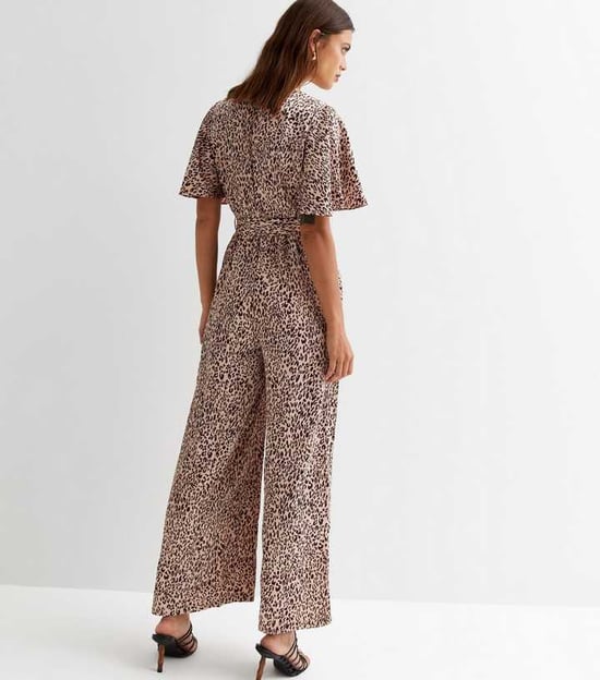 Satin Tier Engel Ärmel Wrap Jumpsuit - Image 4
