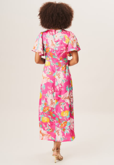 Robe midi à imprimé floral et manches ange - Image 4