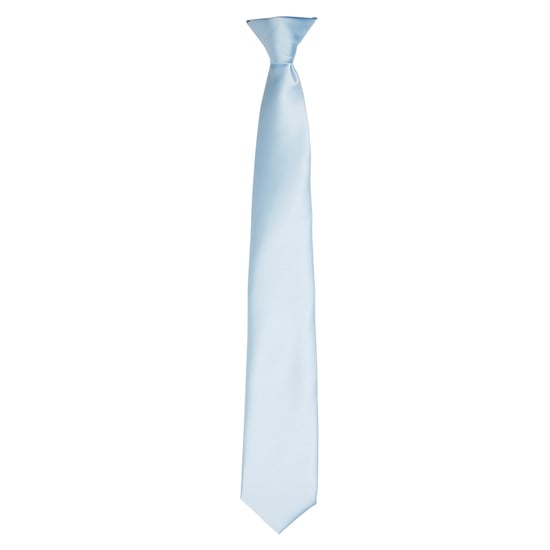 Premier Colours Herren Satin-Clip-Krawatte (Hellblau) - Image 1