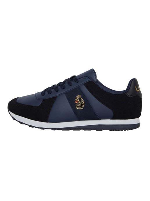 Luke 1977 Men's Fach Faux Suede & PU Trainers in Navy