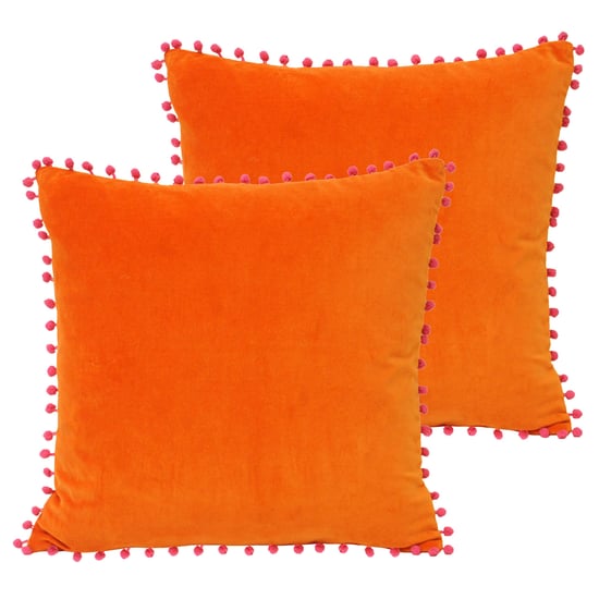 Samt-Pompom-Kissen (Zwillingspack) - Image 1