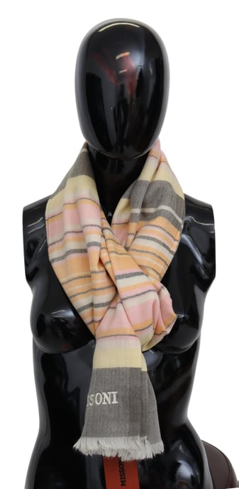 Echarpe unisexe en cachemire rayée multicolore pour hommes Missoni - Image 1
