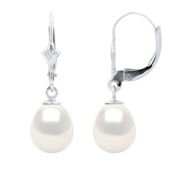DIADEMA - Earrings - White Gold and Real Freshwater Pearls